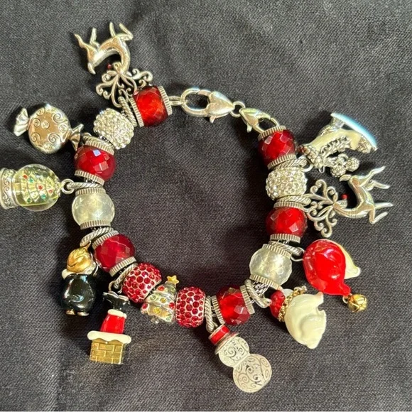 Brighton Holiday Silver and Red Charm Bracelet - Picture 1 of 2